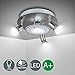 Price comparison product image 4 Way Round Plate LED Ceiling Spotlight for Bedroom Living Room Adjustable Ceiling Kitchen Lights Fitting 4 x 3W Warm White GU10 Bulbs