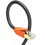  VanDeSaiL - Cable Ethernet CAT8, Alta Velocidad, 40 Gbps, STP, RJ45, Gigabit con Conector Chapado en Oro para conmutador, Router, módem, Panel de conexión 3m/10ft Pro-CAT8OB-2P