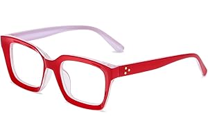 YUELUQU Classic Square Eyewear Non Prescription Thick Glasses Frame for Women Men
