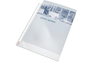 Esselte Quality, Pochettes Plastique Perforées A4, Matière Lisse Transparente, Ouverture sur le haut, Polypropylène 55 Microns, Lot de 50, 925008