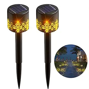 Solar Light for Home Decoration 2 Pack IP65 Night Lamp Solar Path Lights 15 Hours Working Time Auto On/Off Outdoor Solar Pathway LED Outdoor Waterproof for Patio, Garden, Yard, Walkway Warm White