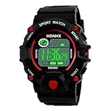 LCLrute 2018 Männer Mode Silikon Band Sportuhr Digital Military Army Sport LED Wasserdichte Armbanduhr (Rot)