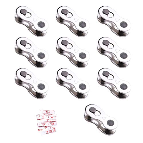 Gagawin Chaîne de Vélo, Connecteur Attaches Rapides pour Chaîne Bicyclette VTT Manquant Lien 6/7/8 Vitesses (10 Paires)