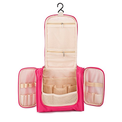 BIGWING Style-Neceser de Viaje Bolsa de Colgante Desmontable Impermeable Organizador Almacenamiento de Maquillaje Cosméticos, Fucsia