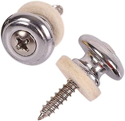 Guitar Strap Locks Buttons Chrome Copper , 2 pcs (Silver)