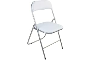 ELITO HOME & GARDEN Breakfast Bar Stool Folding Foldable Padded Chair Seat Garden Party Office Event - Chair - White