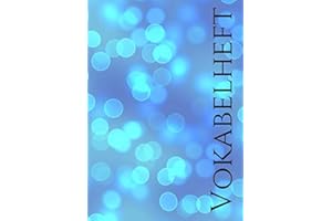 Vokabelheft: DIN A4 Format blauem Glitter Druck (kein echtes Glitzer) mit 2 Spalten |liniert ohne Rand | 70 Seiten fuer Vokabeln und Fremdsprachen ( ... latein spanisch finnisch etc.)