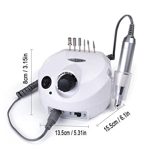 CoastCloud Nagelfrässer Maschine mit Zubehöre für Maniküre und Pediküre, Electric Nail Drill with Accessories, CE Bescheinigung, 220V Weiss