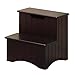 Produktbild IAIZI Ladder Hocker Treppen Lagerung Massivholz Multifunktions Nachthocker Tragen Schuhe Fuß Pad 2 Schritte Schwarz Weiß 33x33x33CM (Farbe : Brown)