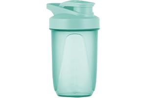 Alaoo Butelka shaker, shaker białkowy, shaker białkowy z nakrętką, z metalową kulką do mieszania, z uchwytem do izolatów sportowych i koncentratów, 400 ml, szmaragdowa zieleń
