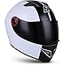 Produktbild SOXON ST-666 Deluxe White Black · Integral-Helm Roller-Helm Cruiser Urban Scooter-Helm Sturz-Helm Helmet Sport Motorrad-Helm · ECE zertifiziert · inkl. Sonnenvisier · inkl. Stofftragetasche · Weiß · L (59-60cm)