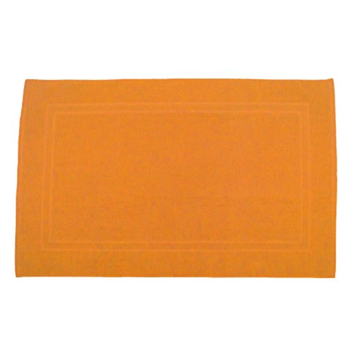 Badvorleger 70 x 120 cm Julie Julsen in Premium Qualität 900 gm2 in aktuellen Farben und 4 Größen aus Baumwolle Badematte Badteppich Duschvorleger Design Doppel Rahmen Orange