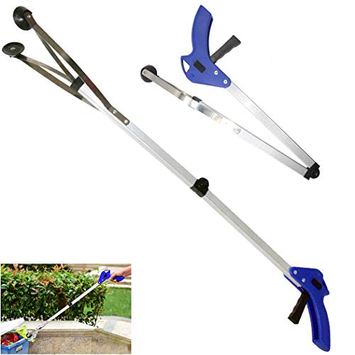 Preisvergleich Produktbild Creatiees Klappbarer Saugnapf Grabber Reacher - Abschließbar Griff + 80cm Aluminium Mobilität Beihilfen, Erreichen Helfen Werkzeug für Müll Abholen / Wurf Pflücker / Garten Nabber / Behindert (2 Stück)