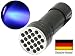 Produktbild UV Taschenlampe LED Taschenlampe Schwarzlicht aus Alulegierung, Detektor für falsche Papiergeld oder eingetrocknete Urin-Flecken der Haustiere auf Vorhänge, Wellenlänge 395nm (21er led, mit Batterie)