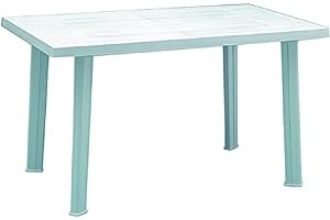 PRO GARDEN Mesa Rectangular Blanca Velo Resina, 126x76x72cm