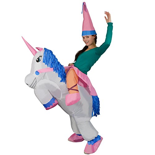 GiggleBeaver Adult Inflatable Unicorn Princess Halloween Fancy Dress Blow Up Party Cosplay Costume