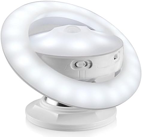 UFO Motion Sensor Night Light USB Rechargeable 360°Rotating with Detachable Magnetic Holder Body Detector Lamp Warm Light and White Light LED Dimmable Security Lighting Wall Light