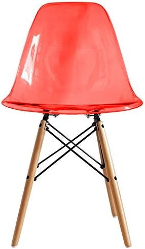 The Inventors Ghost Red Eiffel Chair with Wooden Legs