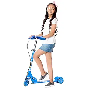Alvesso Kids Road Runner Scooter, Skating Ride on, Scratch Free with 4 Adjustable Level Handlebar & Foldable Design Scooter for Kids Above 3 Years (blue)