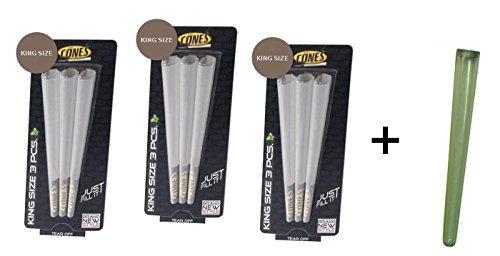 Cones Prerolled - Vorgerollte King Size Paper + Joint Hülle (Gebleicht, 3 Pack - 18 Cones)