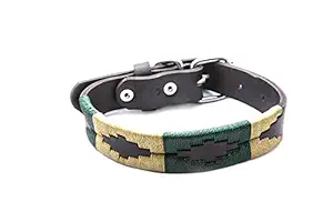 Skora Leather Dog Collar & Stylish Dog Belt (Black with Brown Padding, Large)