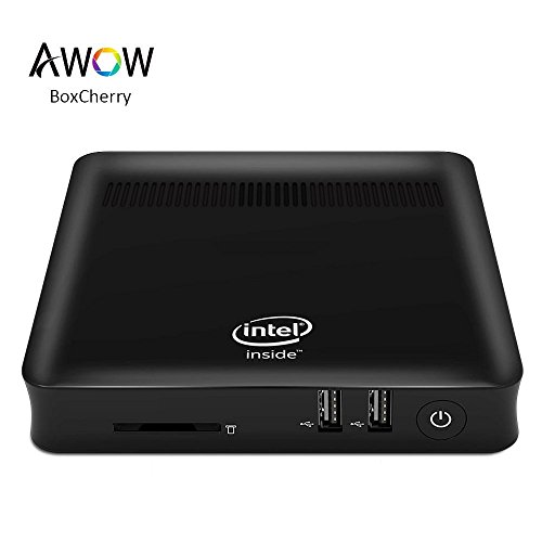 AWOW Fanless Design Mini PC Windows 10 -  Cherry Trail-T3 Quad Core 2 2 Ghz   4 GB DDR   64 GB eMMC   Gigabit Ethernet   2 4G   5G Dual Wi-Fi   VGA   HDMI   USB 3 0   4K   Mini PC PC BoxCherry 