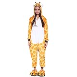 Erwachsene Halloween Kostuem Kigurumi Pyjama Schlafanzug Jumpsuit Giraffe Hausanzug Tieranzug COSMI Karnevalkostuem