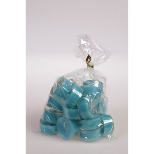 20 original Dänische Teelichter ohne Duft im Acryl-Cup farbig durchgefärbt hell grün türkis