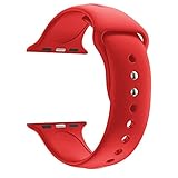 Vamoro Ersatz-Sport-Silikon-Uhrenarmband Armband, Alta Armband Weiches Verstellbares Sport Ersatzarmband Fitness Zubehörteil für Apple Watch Series 4 40MM(Rot)