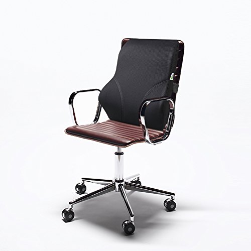 amzdeal Rückenkissen Rückenunterstützung Kissen Lendenkissen für Bürostuhl und Chefsessel Schwarz - 7