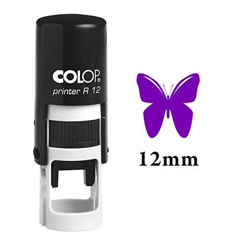 Printtoo Butterfly Self Inking Mini Rubber Stamp Colop Round Decorative Teachers Stamps 12mm