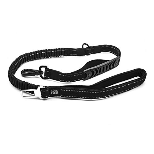 Enchicas Correa para Perro, Doble Asa Acolchada & Puntadas Reflectantes con Hebilla de Asiento de Coche, Correa Perro Anti Tirones para Perros Grandes y Medianos