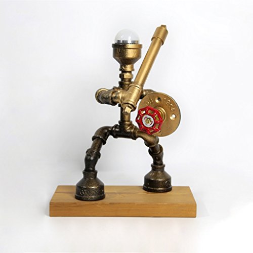 Preisvergleich Produktbild TangMengYun Loft Kreative Persönlichkeit Wasser Rohr Lampe, Schlafzimmer Nachttischlampe Energiesparlampen, Retro Industrielle Bar Nostalgischen Tischlampe Schreibtisch lampe (Color : A-27 * 36CM)
