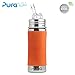 Produktbild Pura Kiki Trinkflasche 325ml - Strohhalm Aufsatz (inkl. Schutzkappe) Pura Farbe/Design Blank + Orangener Überzug