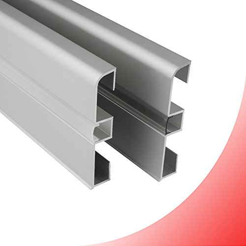 Preisvergleich Produktbild LED Aluprofil C01 Alu Sockelleiste + Abdeckung Fußbodenleiste Schiene für LED-Streifen-Strip 2m opal