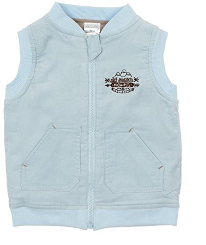 Max and Tilly 0/3m Baby Boy Cosy Gilet Lightly Padded Cord Bodywarmer - Pale Blue