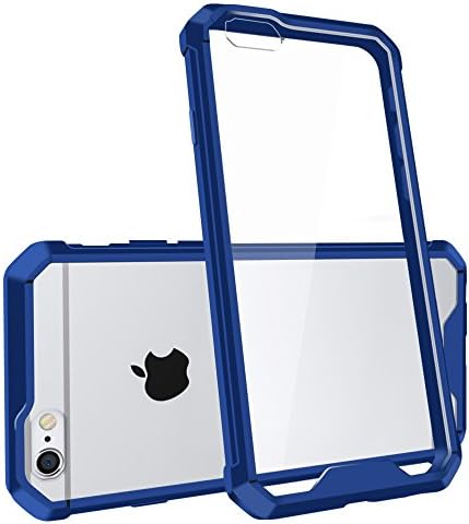 iPhone 6/6s Case,Yokase iPhone 6/6s Cover with [Tempered Glass Screen Protector] Soft TPU Border and Hard PC Back Cover iphone 6 Cover Shockproof [Hybrid Reinforced Corners] for iPhone 6/6s - 4.7inch-Blue