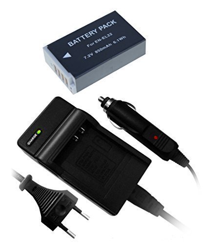 Troy Batterie   Chargeur pour Nikon en-EL 22 Compatible avec Nikon 1 J4  1 S2