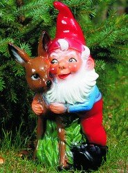 Zwerg mit Reh, 30cm groß