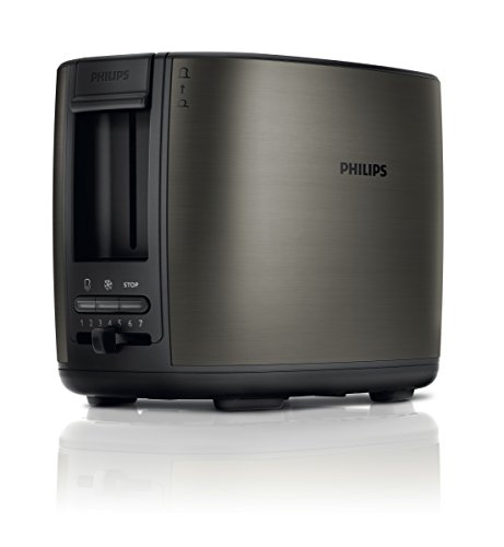 Philips HD2628/80 Zwei -Schlitz Toaster Auftau und Aufwärmfunktion, Brötchenaufsatz, 950 W Titanium - 2