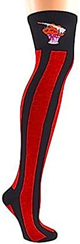 Cleaver Cupcake Striped Knee Socks Black/Red