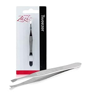 Zazie 129470C 3X Eyebrow Hair Beauty Slanted Tip Stainless Steel Tweezer Tool - Image 2