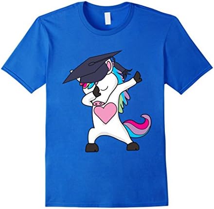 Dabbing Unicorn - Funny Dabbing Gradation Shirt Male Large Royal Blue