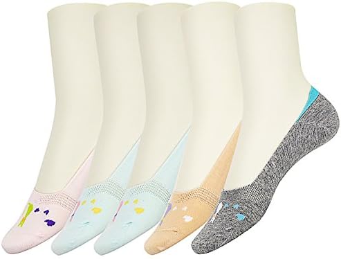 Ankle socks, Low Cut Liner Invisible Boat Socks, cotton Antibacterial Deodorant Socks for Women girls, wearing 7 days without bad smell! (1*Khaki/2*blue/1*pink/1*grey)