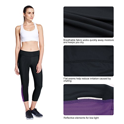 Baleaf Damen Fahrradhose Radlerhose Mit Coolmax 3D Sitzpolster 3/4 Komfort Slim Fit UPF 50+ - 5