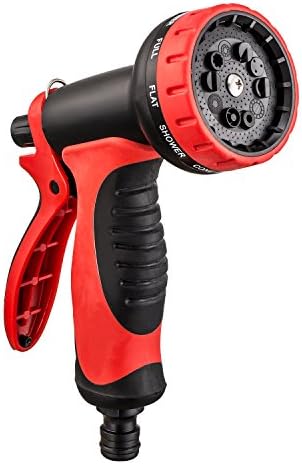 Lightweight 10 Pattern Spray Nozzle Garden Watering Gun Pistol Grip Sprayer - Red