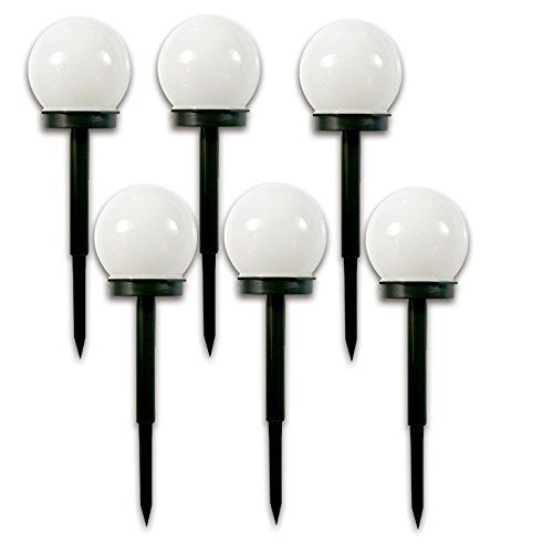 (456) (6er Set) LED Solar Kugel Leuchte Ø10 cm Außen Lampe Garten Weg - 4