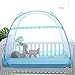 Produktbild LLSTRIVE Zelt, feinste Löcher, Camping Netz,Crib Moskitonetz, um das Baby am Fallen zu hindern, frei faltbar, Anti-Mückenstiche @ Green_120cm * 65cm * 100cm zu installieren