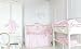 Baby girl pink white luxury nursery cot crib bumper protection Anastasia