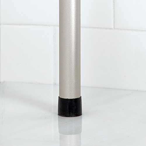 InterDesign Vine Teleskop Duschregal | mit Handtuchhalter und Haken | hochwertige Duschablage ohne Bohren | vierfacher Duschkorb für mehr Stauraum | Metall mit Satin-Finish - 7